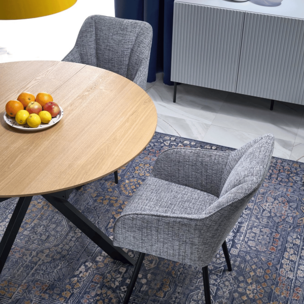 Nowoczesny Stół Rozkładany Okrągły 120-200x120 cm do Salonu Jadalni Loft Dąb Naturalny ACORD Halmar