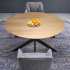 Nowoczesny Stół Rozkładany Okrągły 120-200x120 cm do Salonu Jadalni Loft Dąb Naturalny ACORD Halmar