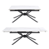 Nowoczesny Designerski Ceramiczny Stół Rozkładany 160-220x90 do Salonu Biały Marmur Czarny VITORINO Halmar