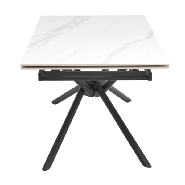 Nowoczesny Designerski Ceramiczny Stół Rozkładany 160-220x90 do Salonu Biały Marmur Czarny VITORINO Halmar