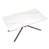 Nowoczesny Designerski Ceramiczny Stół Rozkładany 160-220x90 do Salonu Biały Marmur Czarny VITORINO Halmar