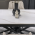 Nowoczesny Designerski Ceramiczny Stół Rozkładany 160-220x90 do Salonu Biały Marmur Czarny VITORINO Halmar