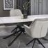 Nowoczesny Designerski Ceramiczny Stół Rozkładany 160-220x90 do Salonu Biały Marmur Czarny VITORINO Halmar
