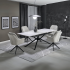 Nowoczesny Designerski Ceramiczny Stół Rozkładany 160-220x90 do Salonu Biały Marmur Czarny VITORINO Halmar