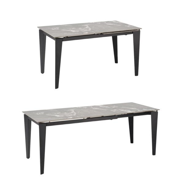 Nowoczesny Rozkładany Stół Ceramiczny 141-201x81 cm do Salonu Jadalni Szary Marmur FELIX Halmar