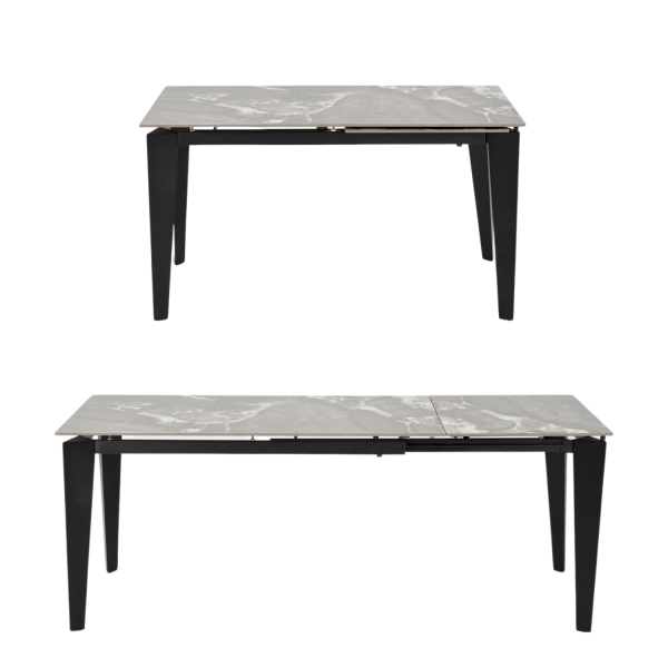 Nowoczesny Rozkładany Stół Ceramiczny 141-201x81 cm do Salonu Jadalni Szary Marmur FELIX Halmar