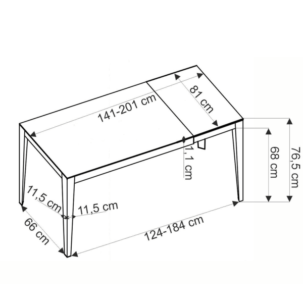 Nowoczesny Rozkładany Stół Ceramiczny 141-201x81 cm do Salonu Jadalni Szary Marmur FELIX Halmar