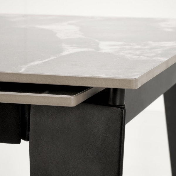 Nowoczesny Rozkładany Stół Ceramiczny 141-201x81 cm do Salonu Jadalni Szary Marmur FELIX Halmar
