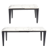 Designerski Nowoczesny Rozkładany Stół Ceramiczny 141-201x81 do Salonu Biały Marmur FELIX Halmar