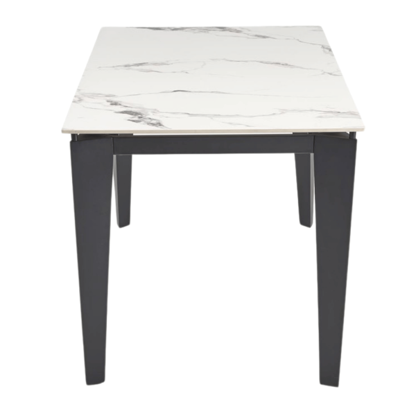 Designerski Nowoczesny Rozkładany Stół Ceramiczny 141-201x81 do Salonu Biały Marmur FELIX Halmar