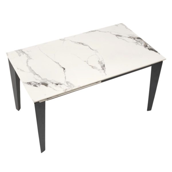 Designerski Nowoczesny Rozkładany Stół Ceramiczny 141-201x81 do Salonu Biały Marmur FELIX Halmar