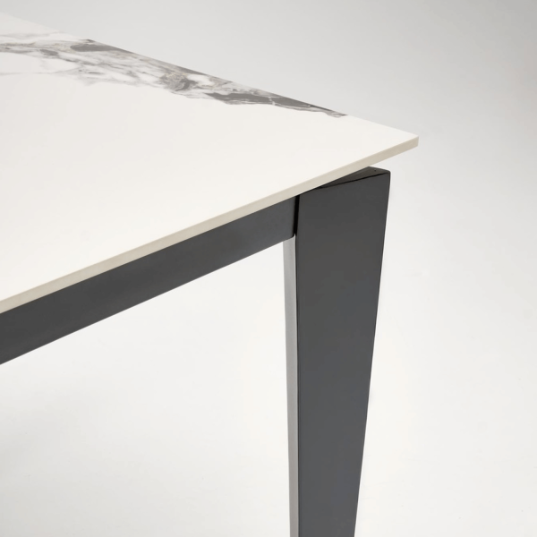 Designerski Nowoczesny Rozkładany Stół Ceramiczny 141-201x81 do Salonu Biały Marmur FELIX Halmar