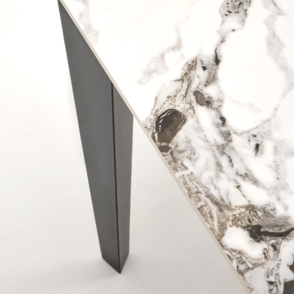 Designerski Nowoczesny Rozkładany Stół Ceramiczny 141-201x81 do Salonu Biały Marmur FELIX Halmar