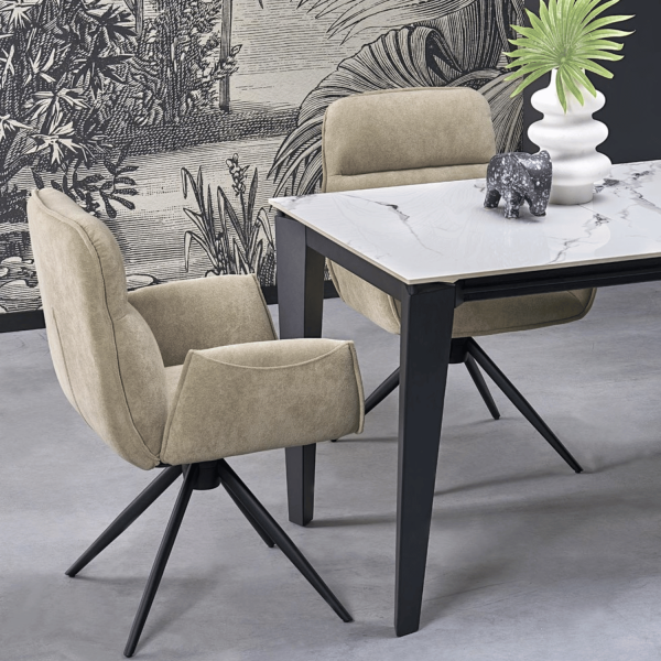 Designerski Nowoczesny Rozkładany Stół Ceramiczny 141-201x81 do Salonu Biały Marmur FELIX Halmar