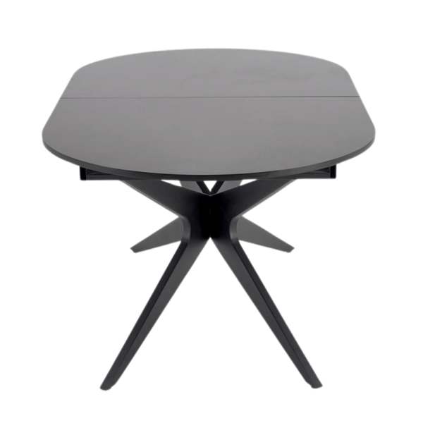 Nowoczesny Duży Owalny Stół Rozkładany 180-240x100 cm Czarny do Salonu Loft SANDRO Halmar