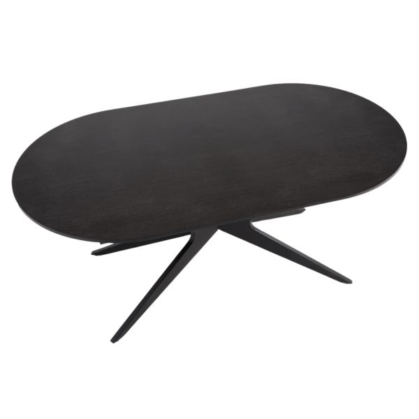 Nowoczesny Duży Owalny Stół Rozkładany 180-240x100 cm Czarny do Salonu Loft SANDRO Halmar