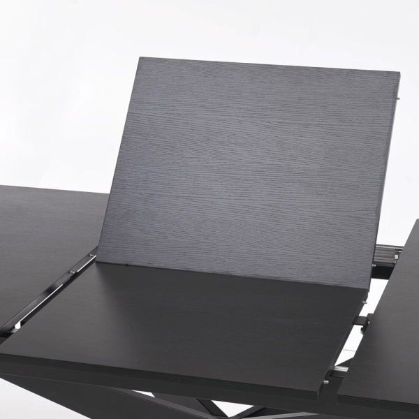 Nowoczesny Duży Owalny Stół Rozkładany 180-240x100 cm Czarny do Salonu Loft SANDRO Halmar
