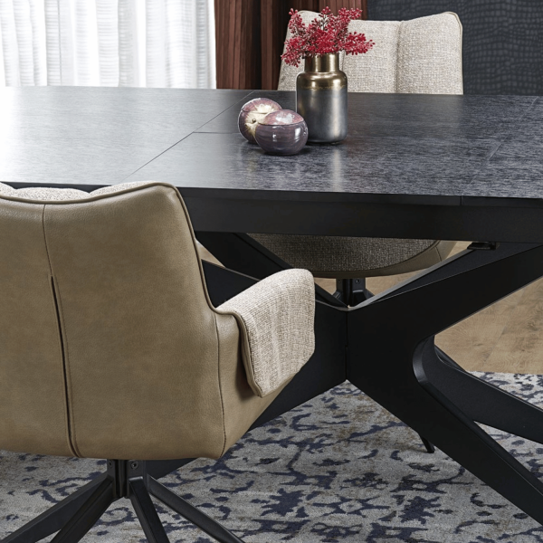 Nowoczesny Duży Owalny Stół Rozkładany 180-240x100 cm Czarny do Salonu Loft SANDRO Halmar