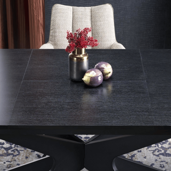 Nowoczesny Duży Owalny Stół Rozkładany 180-240x100 cm Czarny do Salonu Loft SANDRO Halmar