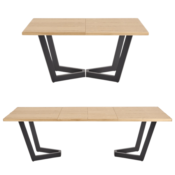 Nowoczesny Stół Rozkładany 160-250x90 cm do Salonu Loft Dębowy Dąb Naturalny MASSIVE 2 Halmar