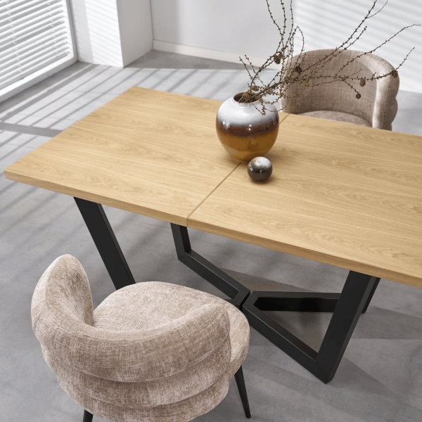 Nowoczesny Stół Rozkładany 160-250x90 cm do Salonu Loft Dębowy Dąb Naturalny MASSIVE 2 Halmar