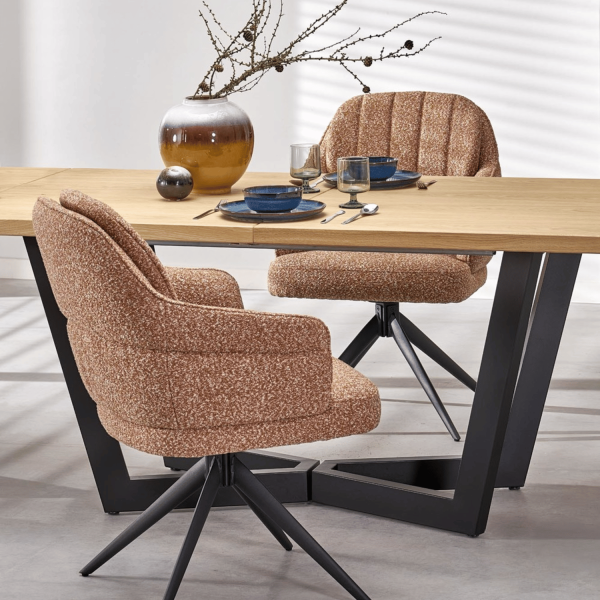 Nowoczesny Stół Rozkładany 160-250x90 cm do Salonu Loft Dębowy Dąb Naturalny MASSIVE 2 Halmar