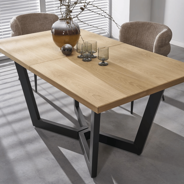 Nowoczesny Stół Rozkładany 160-250x90 cm do Salonu Loft Dębowy Dąb Naturalny MASSIVE 2 Halmar