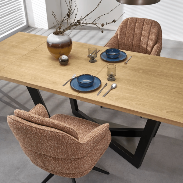 Nowoczesny Stół Rozkładany 160-250x90 cm do Salonu Loft Dębowy Dąb Naturalny MASSIVE 2 Halmar
