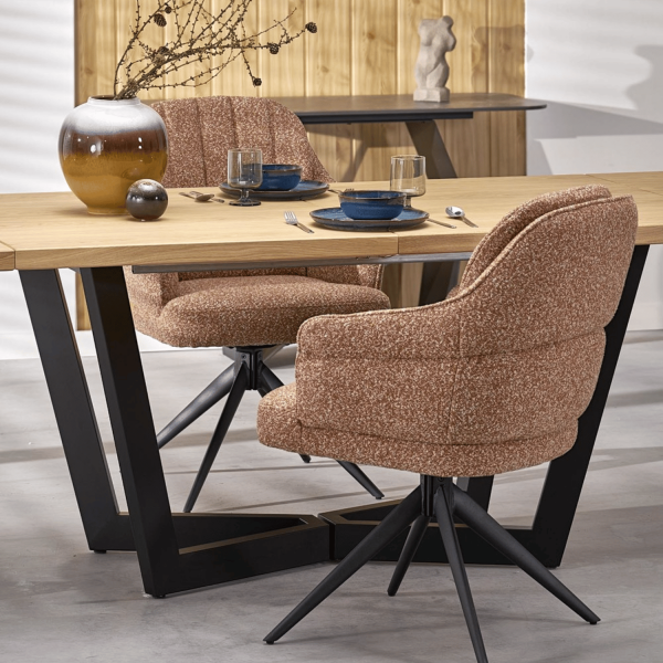 Nowoczesny Stół Rozkładany 160-250x90 cm do Salonu Loft Dębowy Dąb Naturalny MASSIVE 2 Halmar