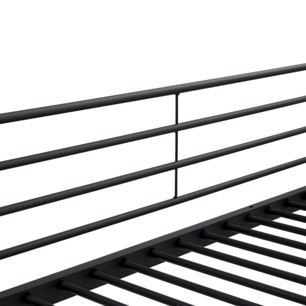 Łóżko Piętrowe ze Stelażem Metalowe 90x200 cm Młodzieżowe Dziecięce Nowoczesne Czarne ELDAVA