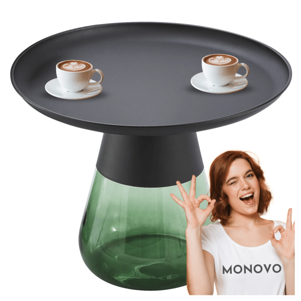 Nowoczesny Stolik Kawowy Okrągły do Salonu Sypialni Loft Zielony TIFFANY