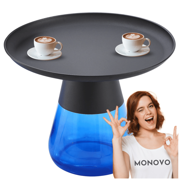 Nowoczesny Stolik Kawowy Okrągły do Salonu Sypialni Loft Niebieski TIFFANY