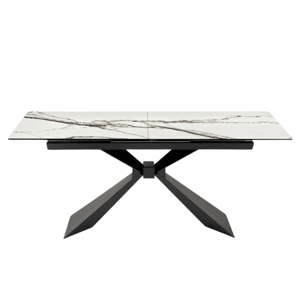 Designerski Duży Stół Rozkładany 180-230x90 cm do Salonu Loft Biały Marmur Ceramiczny LUCIANO Halmar