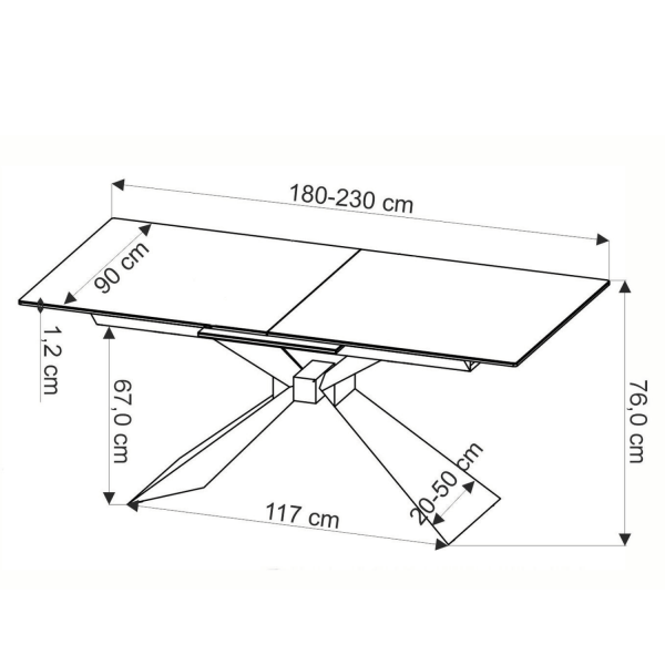 Designerski Duży Stół Rozkładany 180-230x90 cm do Salonu Loft Biały Marmur Ceramiczny LUCIANO Halmar
