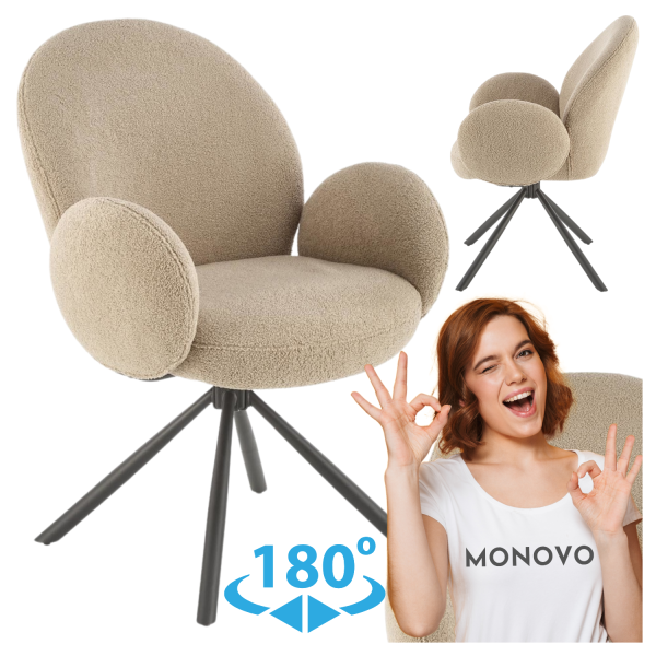 Krzesło Obrotowe Tapicerowane K498 Cappuccino Halmar