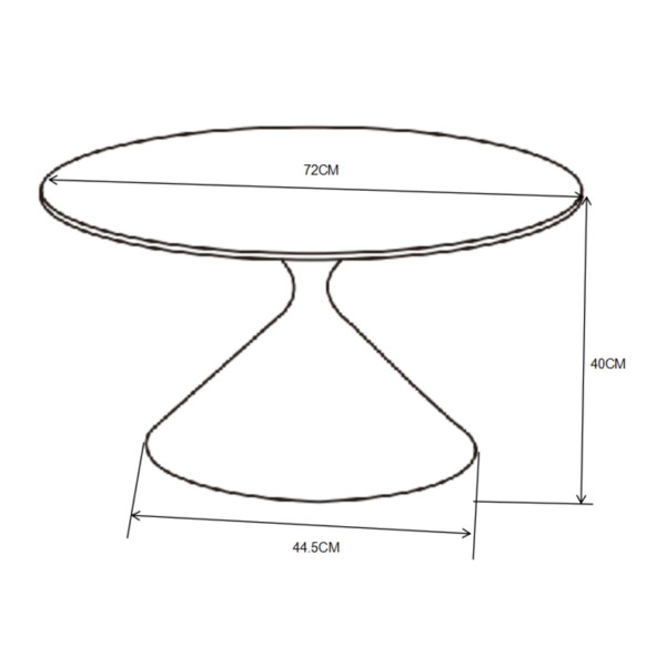 Stolik Kawowy do Salonu Nowoczesny Okrągła Ława 72 cm Ceramiczny Biały Marmur CALMA