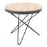 Stolik Kawowy 60 cm Okrągły Naturalny Designerski Stelaż Czarny Loft do Salonu LEILA Halmar