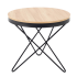 Stolik Kawowy 60 cm Okrągły Naturalny Designerski Stelaż Czarny Loft do Salonu LEILA Halmar