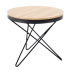 Stolik Kawowy 60 cm Okrągły Naturalny Designerski Stelaż Czarny Loft do Salonu LEILA Halmar