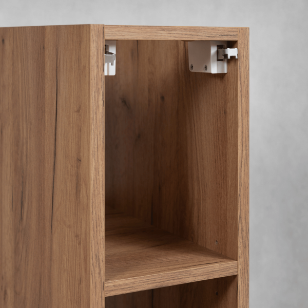 Regał Wiszący 20 cm do Łazienki z Półkami Stylowy Złoty Dębowy Nowoczesny SLIM