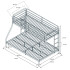 Łóżko Piętrowe Metalowe 140x200 Dziecięce Młodzieżowe ze Stelażem Nowoczesne Czarne TOREA