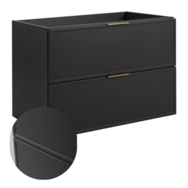 Nowoczesna Wisząca Szafka do Łazienki 80 cm pod Umywalkę Ciemny Szary Retro Stylowa SLIM