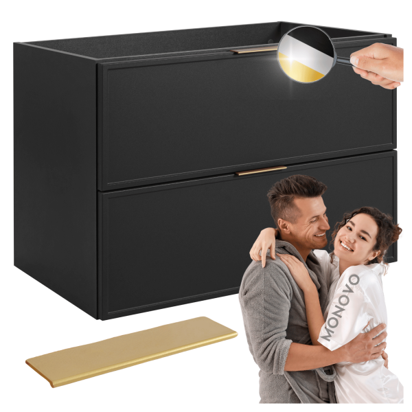 Nowoczesna Wisząca Szafka do Łazienki 80 cm pod Umywalkę Ciemny Szary Retro Stylowa SLIM