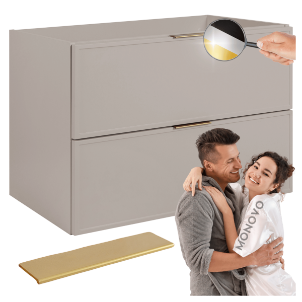 Elegancka Łazienkowa Wisząca Szafka pod Umywalkę 80 cm Beż Kaszmir Retro Vintage SLIM