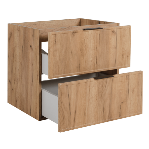 Elegancka Stylowa Szafka do Łazienki Wisząca Pod Umywalkę 60 cm Złoty Dąb Retro SLIM
