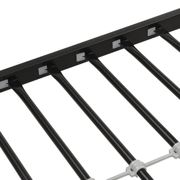 Łóżko Piętrowe Metalowe 140x200 Dziecięce Młodzieżowe ze Stelażem Nowoczesne Czarne TOREA