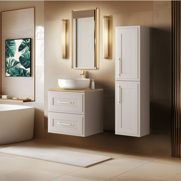 Nowoczesna Szafka Łazienkowa pod Umywalkę 60 cm Kaszmirowa Stylowa Vintage Retro CLASSIC