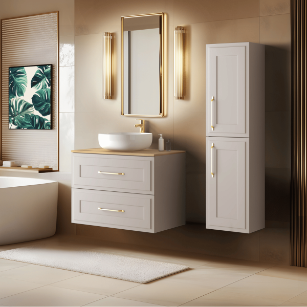 Stylowa Kaszmirowa Szafka pod Umywalkę 80 cm do Łazienki Vintage Retro CLASSIC