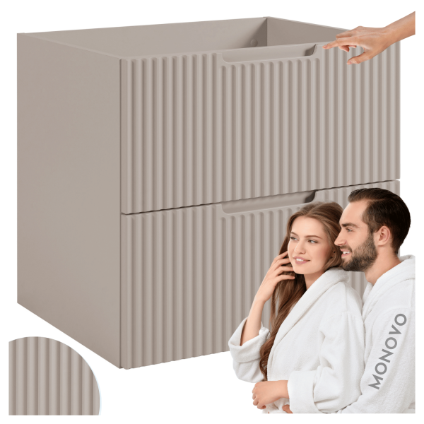 Szafka do Łazienki Pod Umywalkę 60 cm Wisząca Kaszmir Beż Elegancka Ryfle VENA