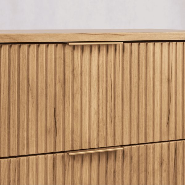 Szafka Łazienkowa pod Umywalkę 80 cm Złoty Dąb ELEGANCE Zbliżenie na Front